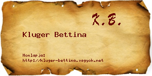 Kluger Bettina névjegykártya